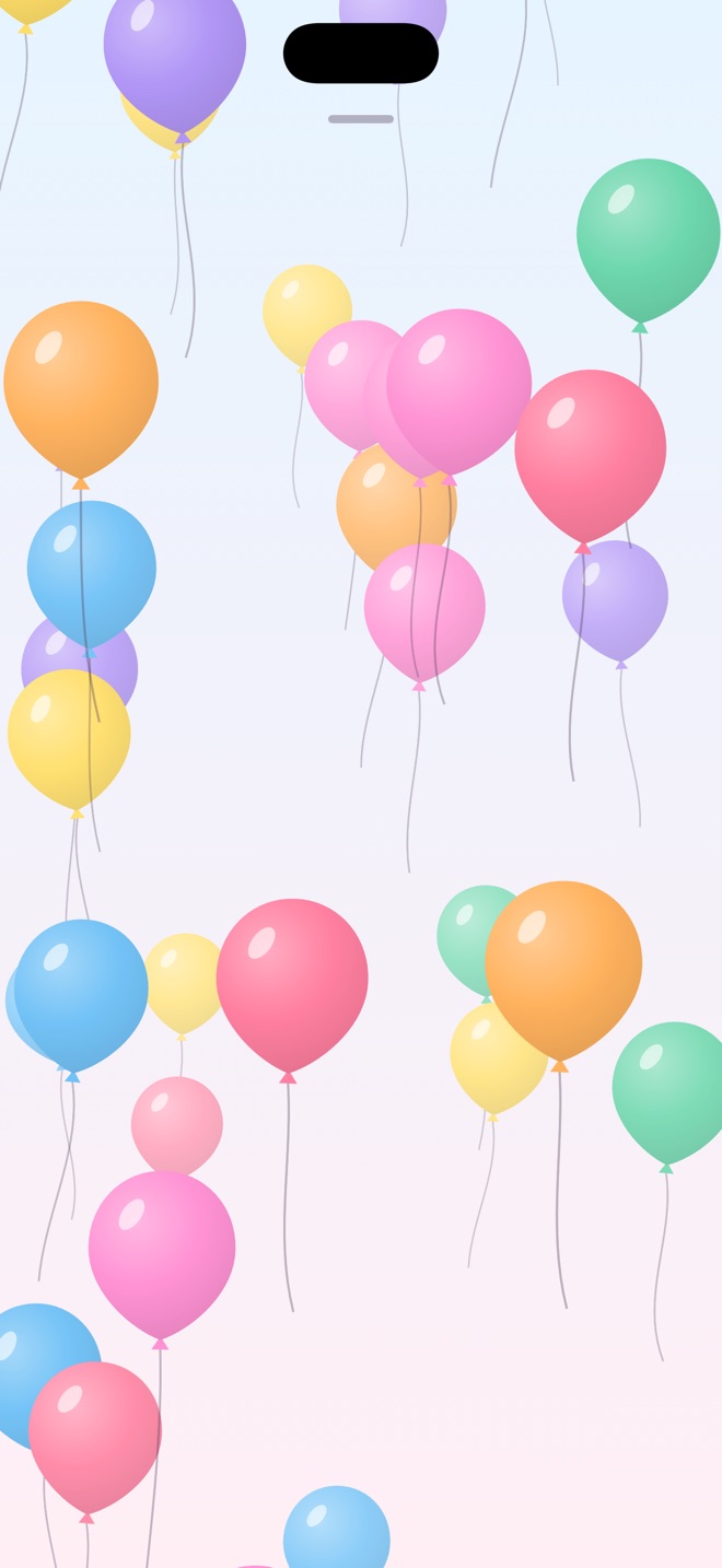 A crowd of pastel balloons floating upward